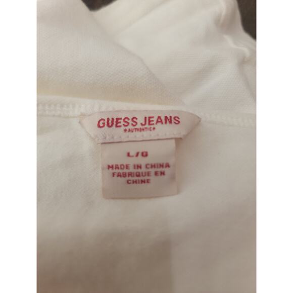 Guess Babydoll Halter Top Sz Large 90'S Inspo Collar Button Up Backless Y2K - Picture 9 of 12